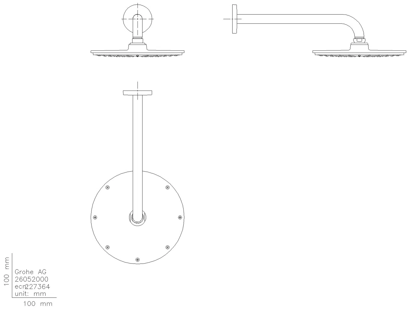 GROHE Kopfbrauseset Rainshower C 210 26062 BA 286mm 1 Strahl 8,5l/min chrom