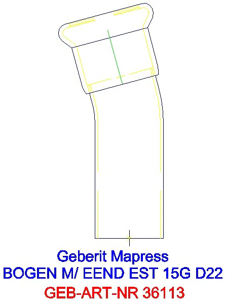 GE Mapress Edelstahl Bogen 15Gr d22 mit Einschubende_36113_A