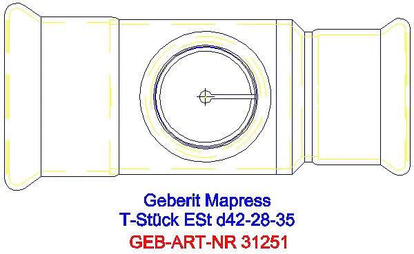 GE Mapress Edelstahl T-Stück reduziert d42-28-35_31251_G