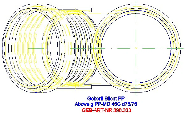 GE Silent-PP Abzweig 45Gr d75/75_390.333.14.1_G