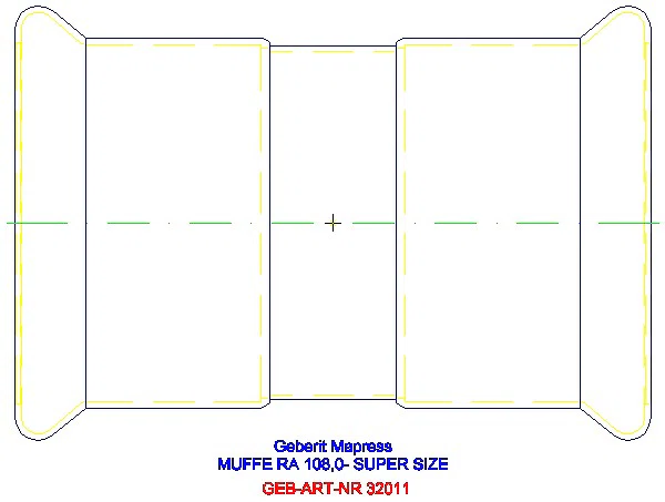 GE Mapress Edelstahl Muffe d108_32011_G