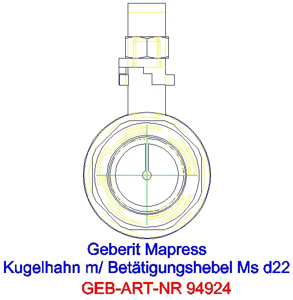GE Mapress Kugelhahn mit Betätigungshebel Ms d22_94924_L