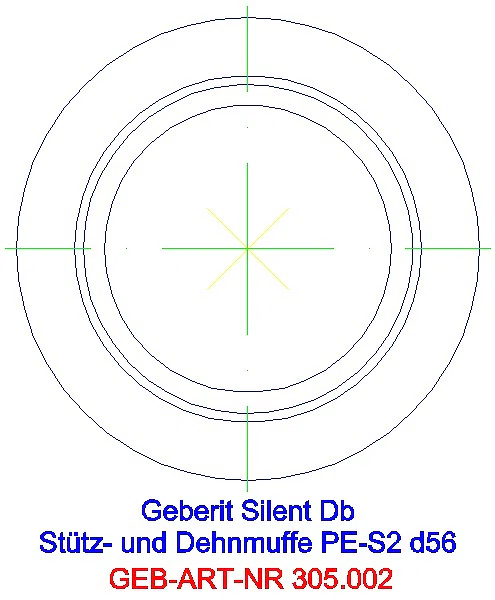 GE Silent-db20 Stütz- und Dehnmuffe d56 Dehnungskompensation und Auszugsicherung_305.002.14.1_G