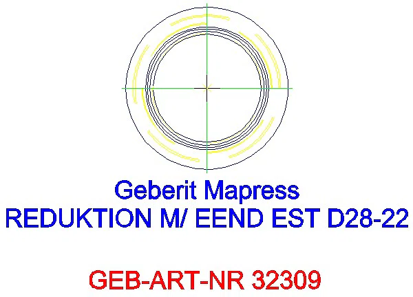 GE Mapress Edelstahl Reduktion mit Einschubende d28-22_32309_A