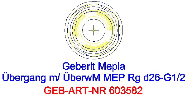 GE Mepla Übergang mit Überwurfmutter Rg d26-G1/2_603.582.00.5_L