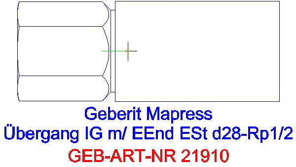 GE Mapress C-Stahl Übergang mit IG und Einschubende d28-Rp1/2 verzinkt_21910_A