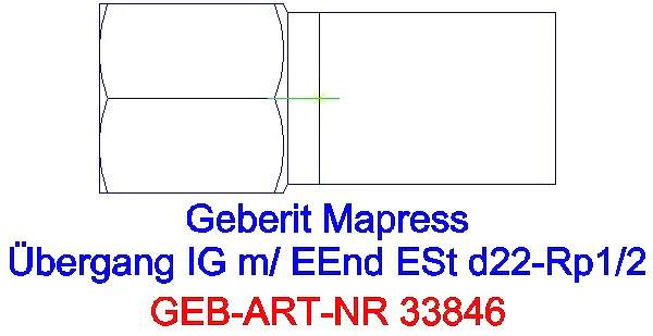 GE Mapress Edelstahl Übergang mit IG und Einschubende d22-Rp1/2_33846_G