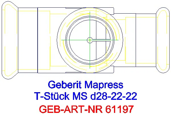 GE Mapress C-Stahl T-Stück reduziert Ms d28-22-22_61197_G