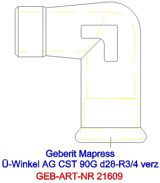 GE Mapress C-Stahl Übergangswinkel 90Gr mit AG d28-R3/4 verzinkt_21609_A