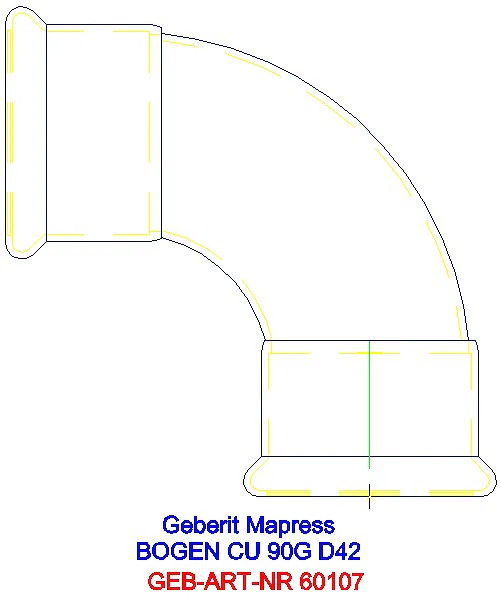 GE Mapress Kupfer Bogen 90Gr d42_60107_A