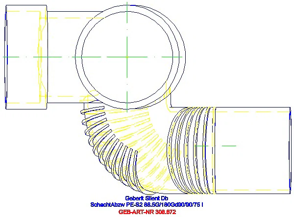 GE Silent-db20 Schachtbogenabzweig 88,5Gr links d90/90/75_308.872.14.1_G