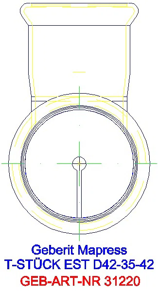 GE Mapress Edelstahl T-Stück reduziert d42-35-42_31220_L