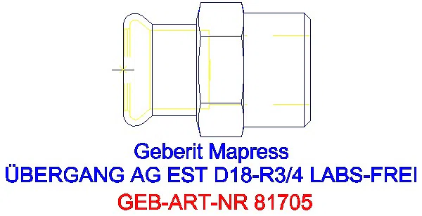GE Mapress Edelstahl Übergang mit AG (LABS-frei) d18-R3/4_81705_G