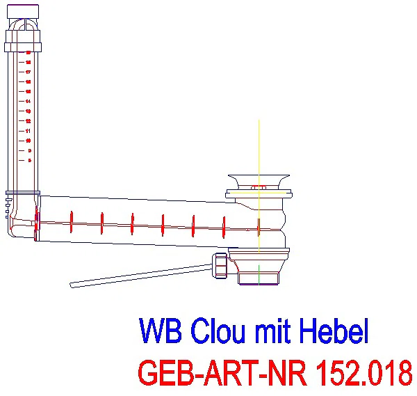 GE Waschbeckenanschluss mit integriertem Überlauf und Hebelbetätigung_152.018.00.1_L