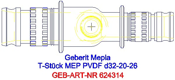 GE Mepla T-Stück reduziert PVDF d32-20-26_624.314.00.5_G
