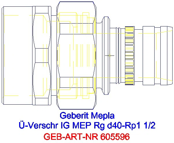 GE Mepla Übergangsverschraubung mit IG Rg d40-Rp1 1/2_605.596.00.5_A