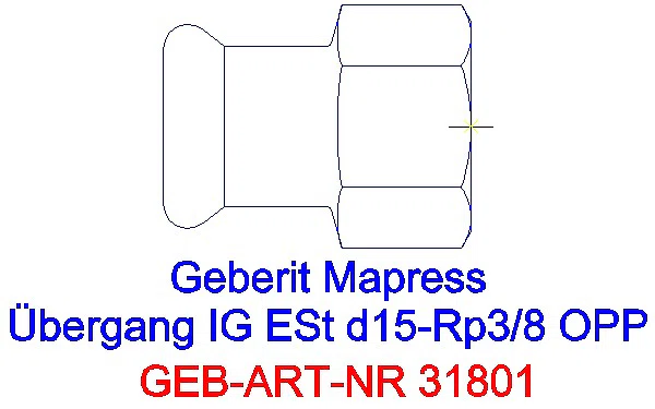 GE Mapress Edelstahl Übergang mit IG d15-Rp3/8_31801_G