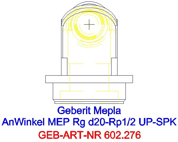 GE Mepla Anschlusswinkel 90Gr für UP-SPK Rg d20-Rp1/2_602.276.00.5_G