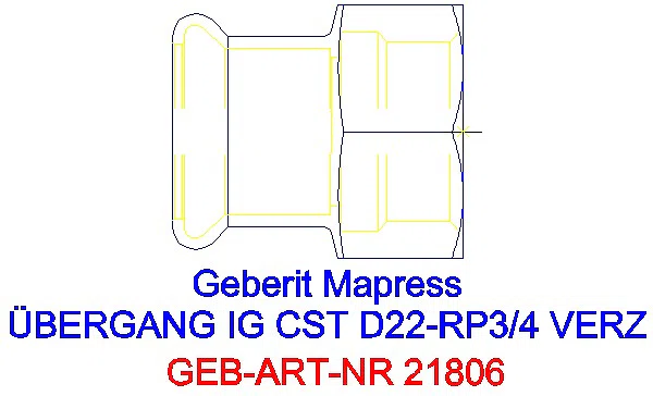 GE Mapress C-Stahl Übergang mit IG d22-Rp3/4 verzinkt_21806_A