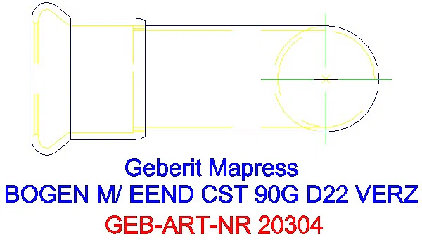 GE Mapress C-Stahl Bogen 90Gr mit Einschubende d22 verzinkt_20304_G