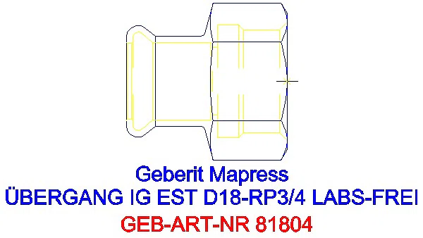 GE Mapress Edelstahl Übergang mit IG (LABS-frei) d18-Rp3/4_81804_G