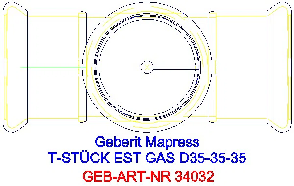 GE Mapress Edelstahl T-Stück egal (Gas) d35-35-35_34032_G