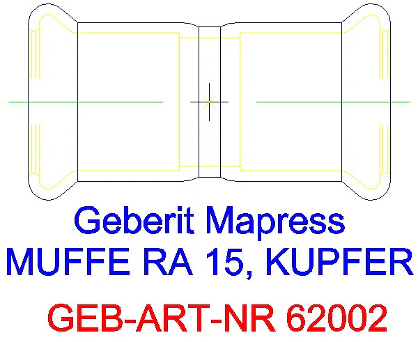 GE Mapress Kupfer Muffe d15_62002_G
