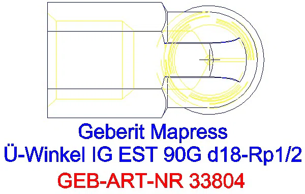 GE Mapress Edelstahl Übergangswinkel 90Gr mit IG d18-Rp1/2_33804_G