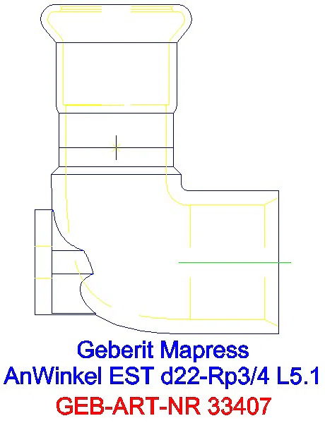 GE Mapress Edelstahl Anschlusswinkel 90Gr d22-Rp3/4_33407_L