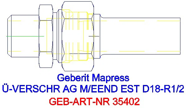 GE Mapress Edelstahl Übergangsverschr. mit AG und Einschubende d18-R1/2_35402_A