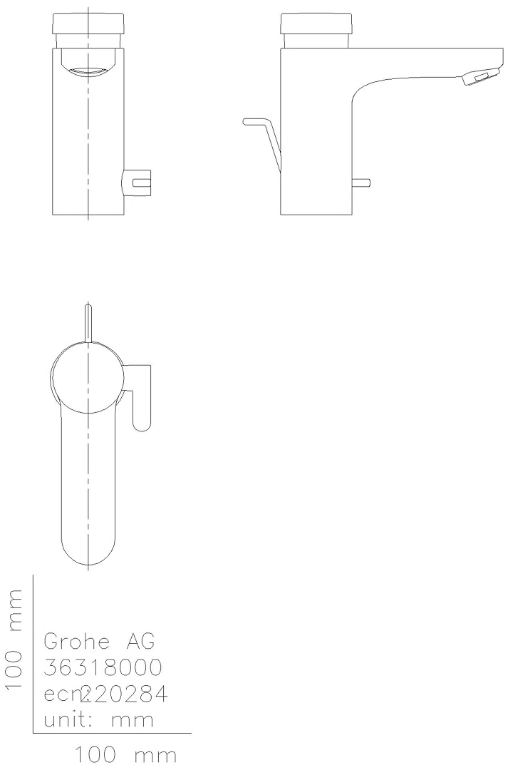 GROHE Selbstschluss-WT-Batt. Eurosmart CT 36318 mit Mischung Ablaufgrt. chrom