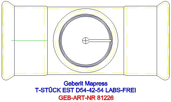 GE Mapress Edelstahl T-Stück reduziert (LABS-frei) d54-42-54_81226_G