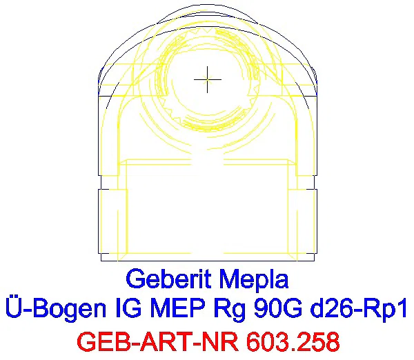 GE Mepla Übergangsbogen 90Gr mit IG Rg d26-Rp1_603.258.00.5_G