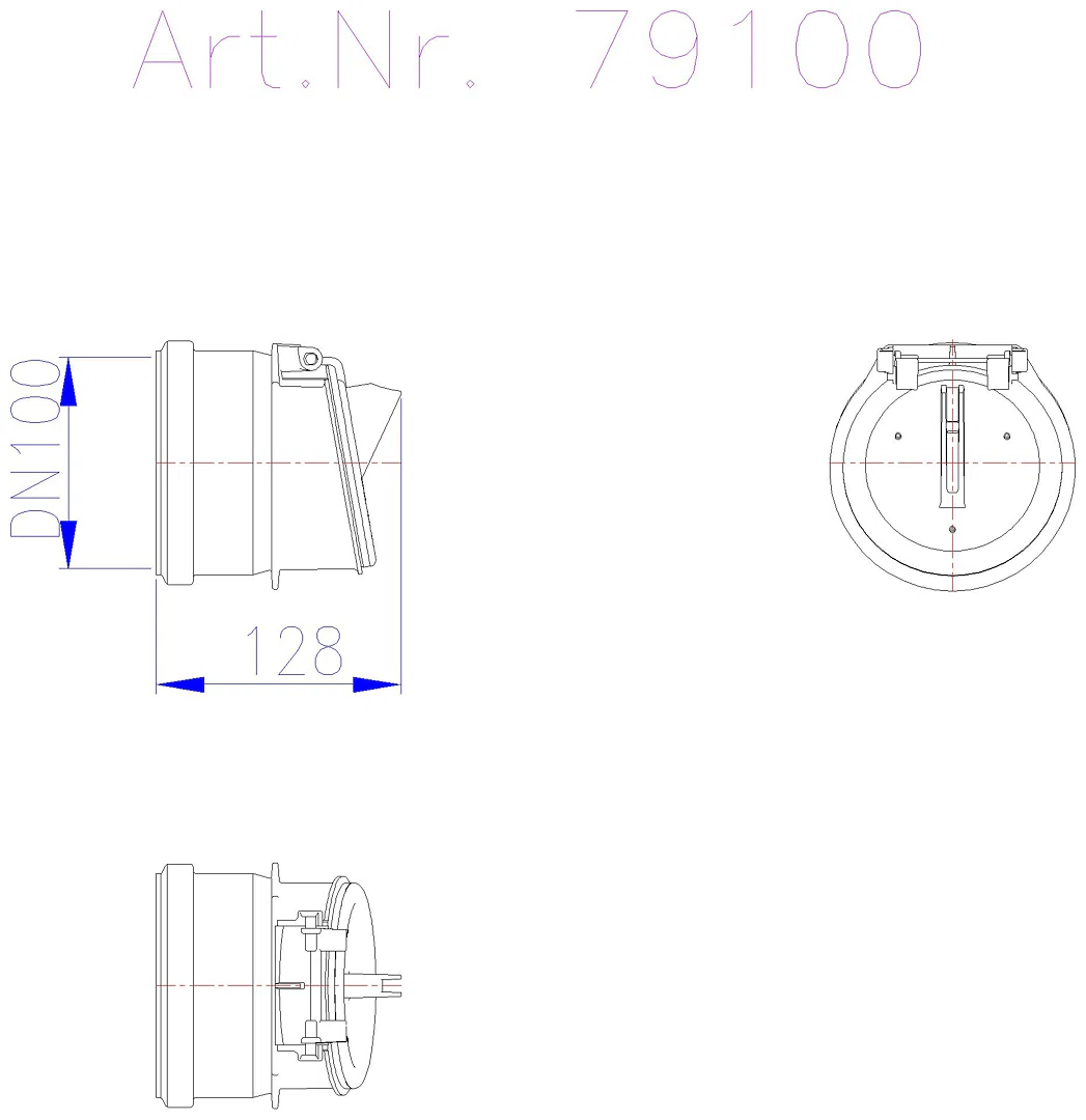 KESSEL-Rohrklappe DN 100 aus Kunststoff