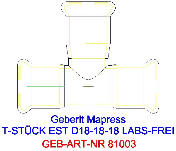 GE Mapress Edelstahl T-Stück egal (LABS-frei) d18-18-18_81003_A