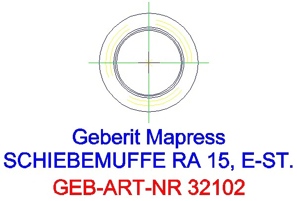 GE Mapress Edelstahl Schiebemuffe d15_32102_L
