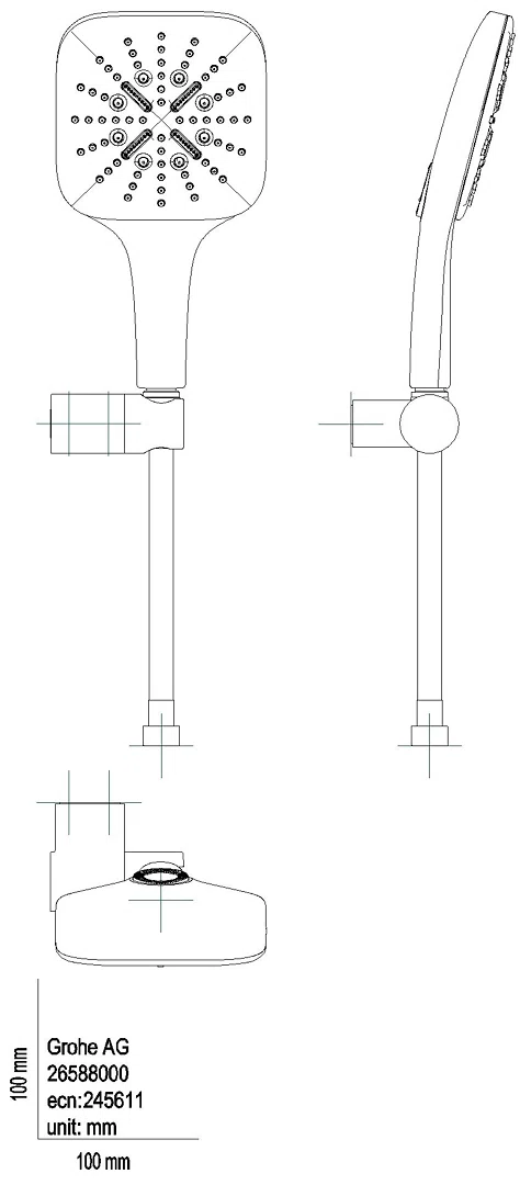 GROHE Wandhalterset RSH 130 SmartActive Cube 26588 8,5l verstb. moon white/chrom