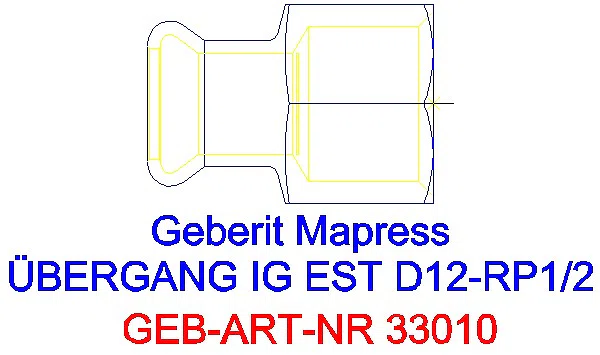 GE Mapress Edelstahl Übergang mit IG d12-Rp1/2_33010_A