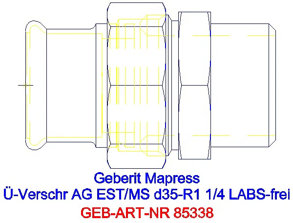 GE Mapress Edelstahl Übergangsverschr. mit AG (LABS-frei) d35-R1 1/4_85338_G