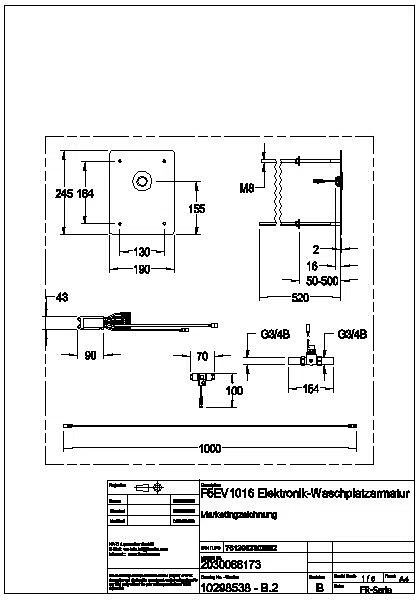 Dg-Ventil, F5, elek., o. Mischung, Hinterwandmontage, 24 VDC, F5EV2006
