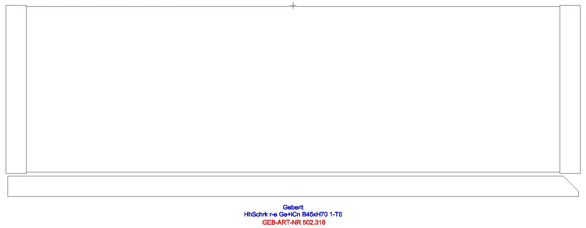 Hängeschrank rechteckig, 1 Tür 45x70x15cm, Eiche_502318jh1_g