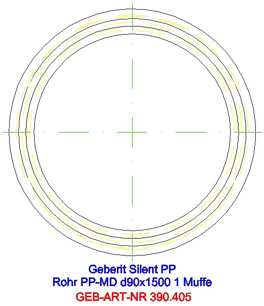 GE Silent-PP Rohr mit Muffe d90x3,1 L:150cm_390.405.14.1_G