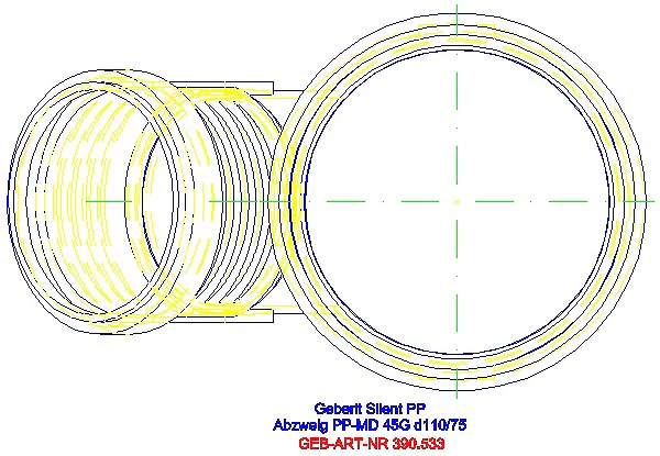 GE Silent-PP Abzweig 45Gr d110/75_390.533.14.1_G