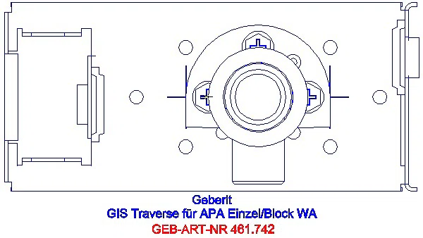 GE GIS Traverse für AP-Armatur, mit einem W-Anschl._461.742.00.1_A