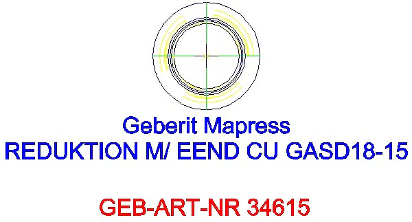 GE Mapress Kupfer Reduktion mit Einschubende (Gas blau) d18-15_34615_A