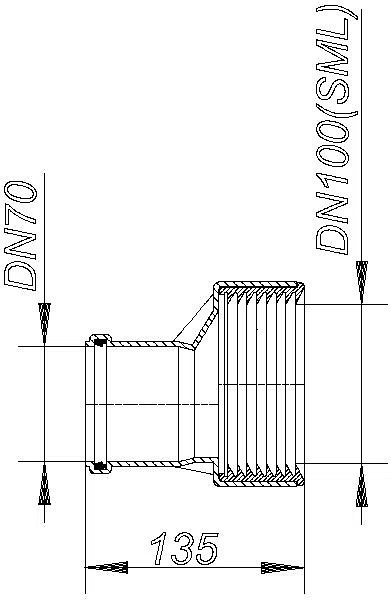 DALLMER HT/SML-Rohrverbinder, DN 70xDN 100 SML