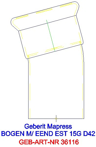 GE Mapress Edelstahl Bogen 15Gr d42 mit Einschubende_36116_A
