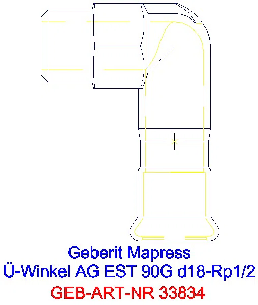 GE Mapress Edelstahl Übergangswinkel 90Gr mit AG d18-R1/2_33834_A