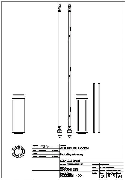 Sockel, F5, f. EHM Standbatterie, Höhe 140 mm, ACLM1010