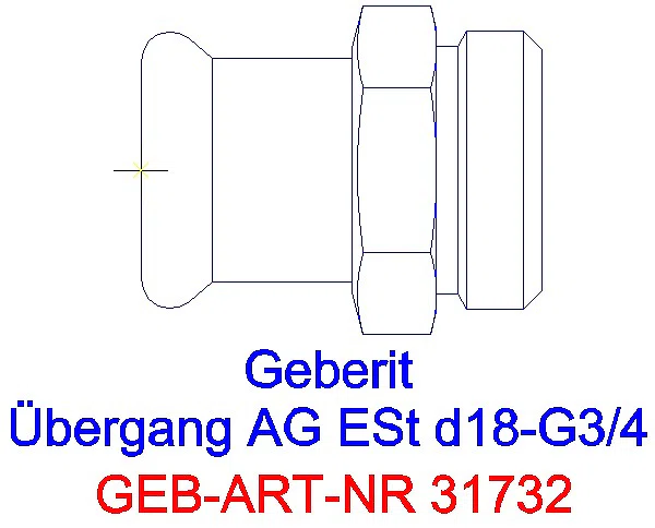 GE Mapress Edelstahl Übergang mit AG d18-G3/4_31732_A